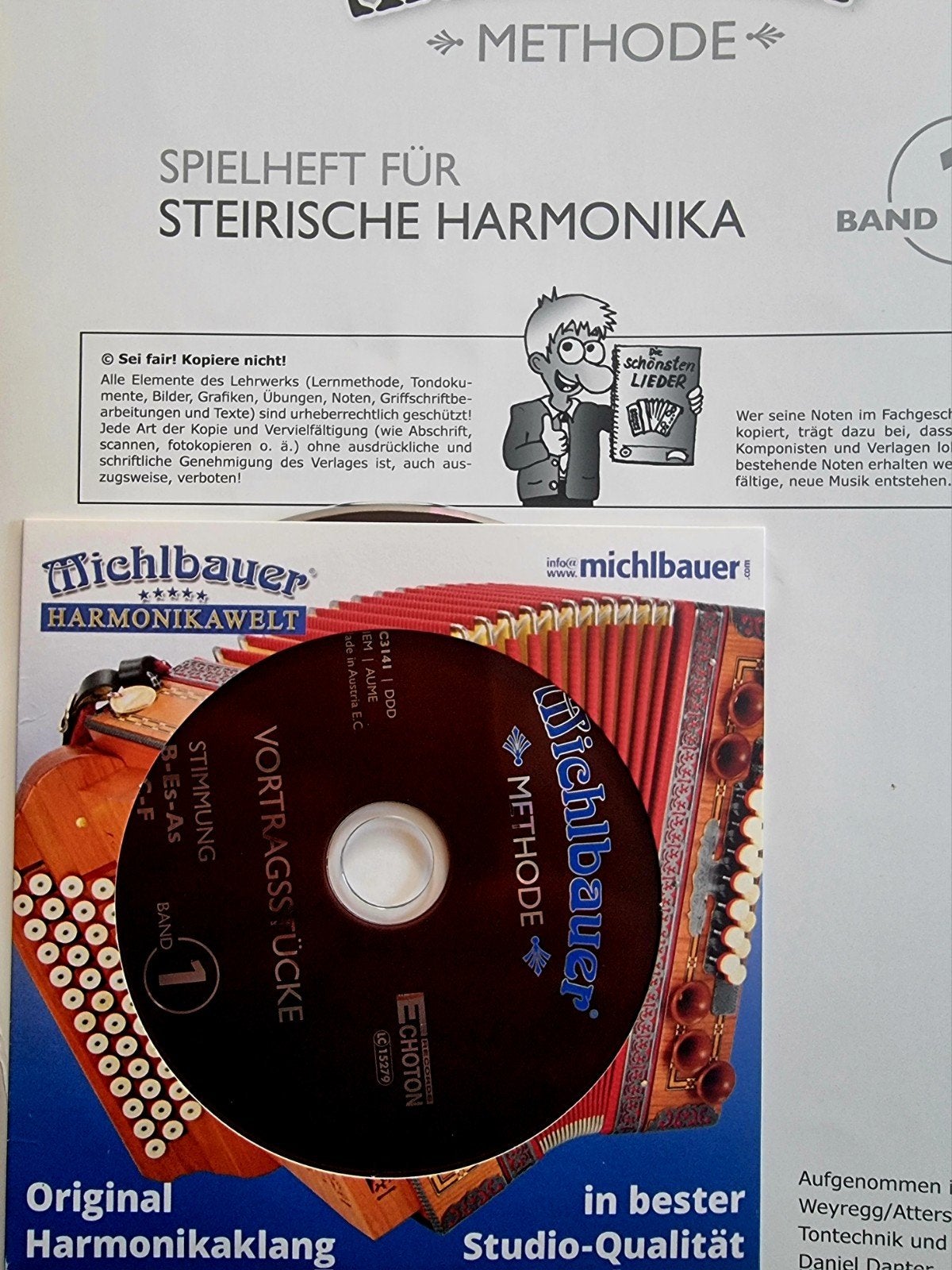 Michlbauer Methode 1 voor Steirische Harmonika + CD Div55, Muziek en Instrumenten, Verzenden, Wereldmuziek, Les of Cursus, Overige instrumenten