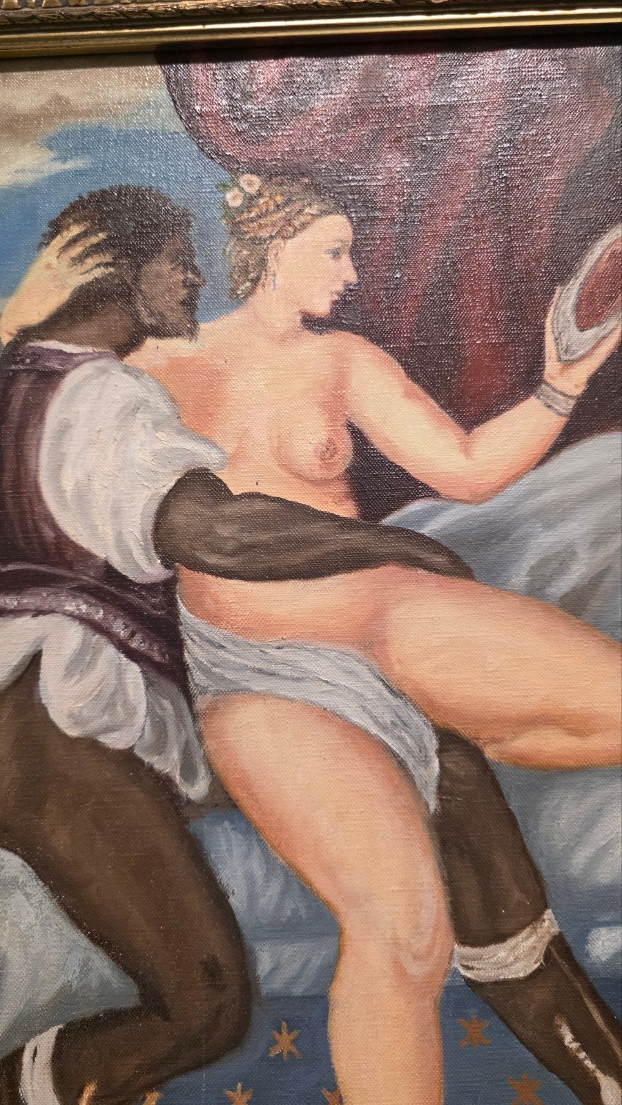 mooi antiek schilderij, Ophalen