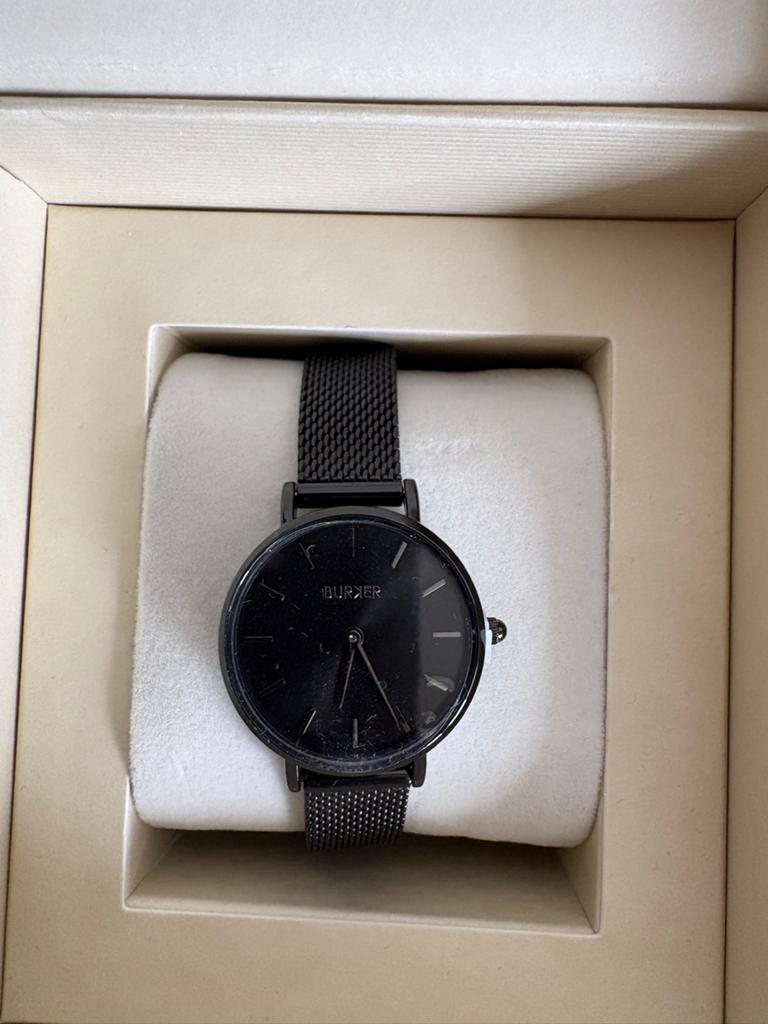 Burker Ruby Petite Black horloge | NIEUW in doos €109, Overige merken, Staal, Staal, Polshorloge