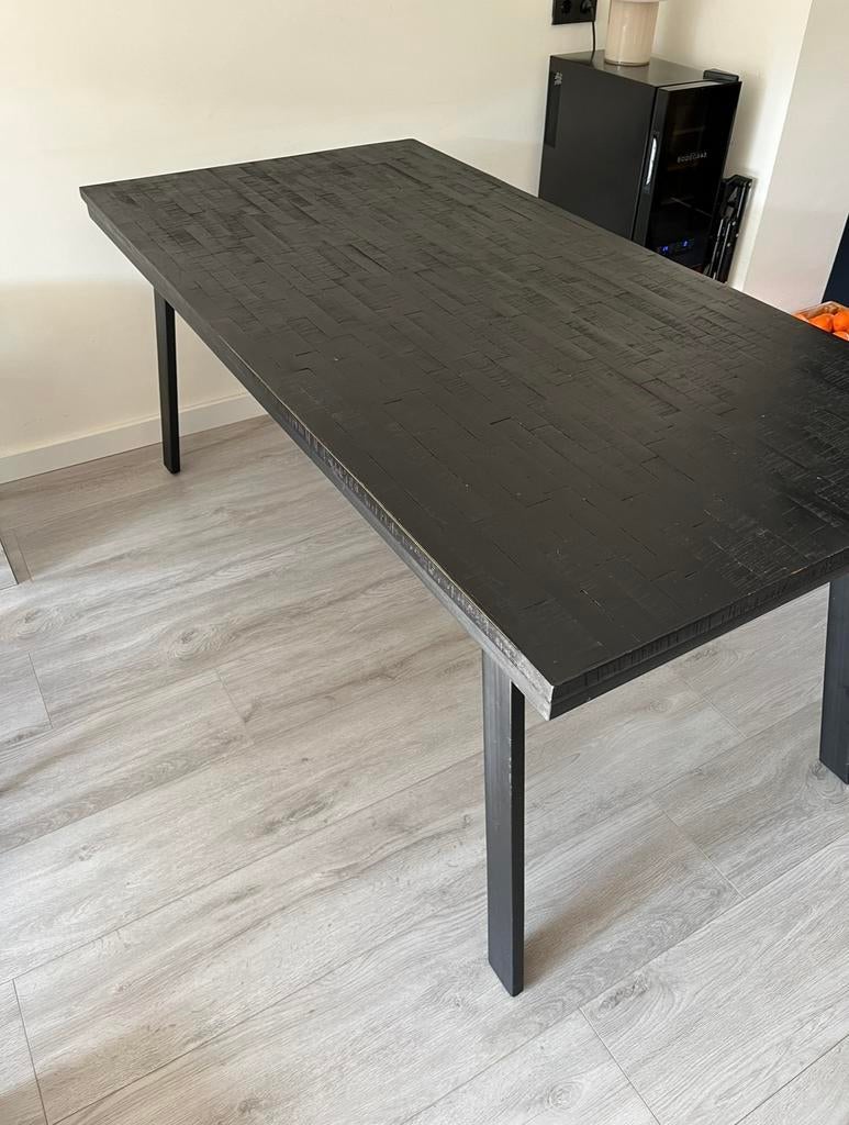 MOOS eettafel zwart rechthoek 180x90cm |Industrieel, japandi, Huis en Inrichting, Tafels | Eettafels, Ophalen, Industrieel japandi modern