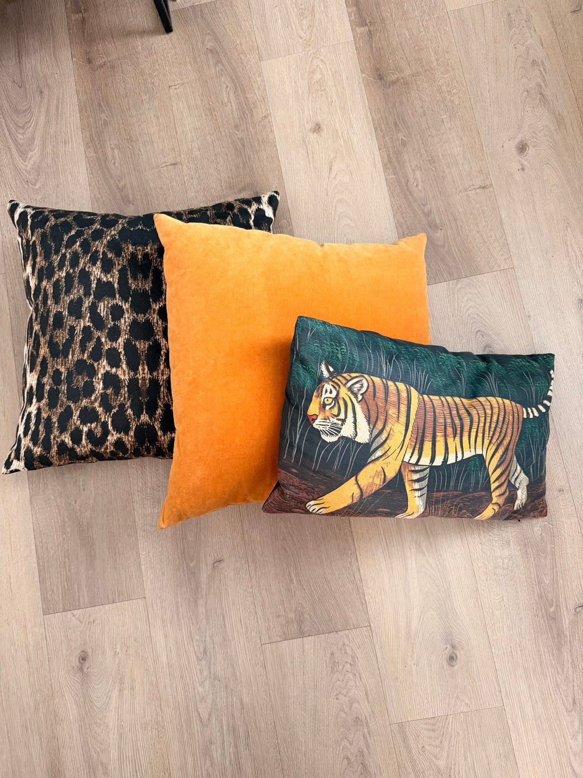 Set van 3 H&M kussens: Luipaard, Okergeel & Tijger, Ophalen, Overige merken, Meerkleurig, Met print