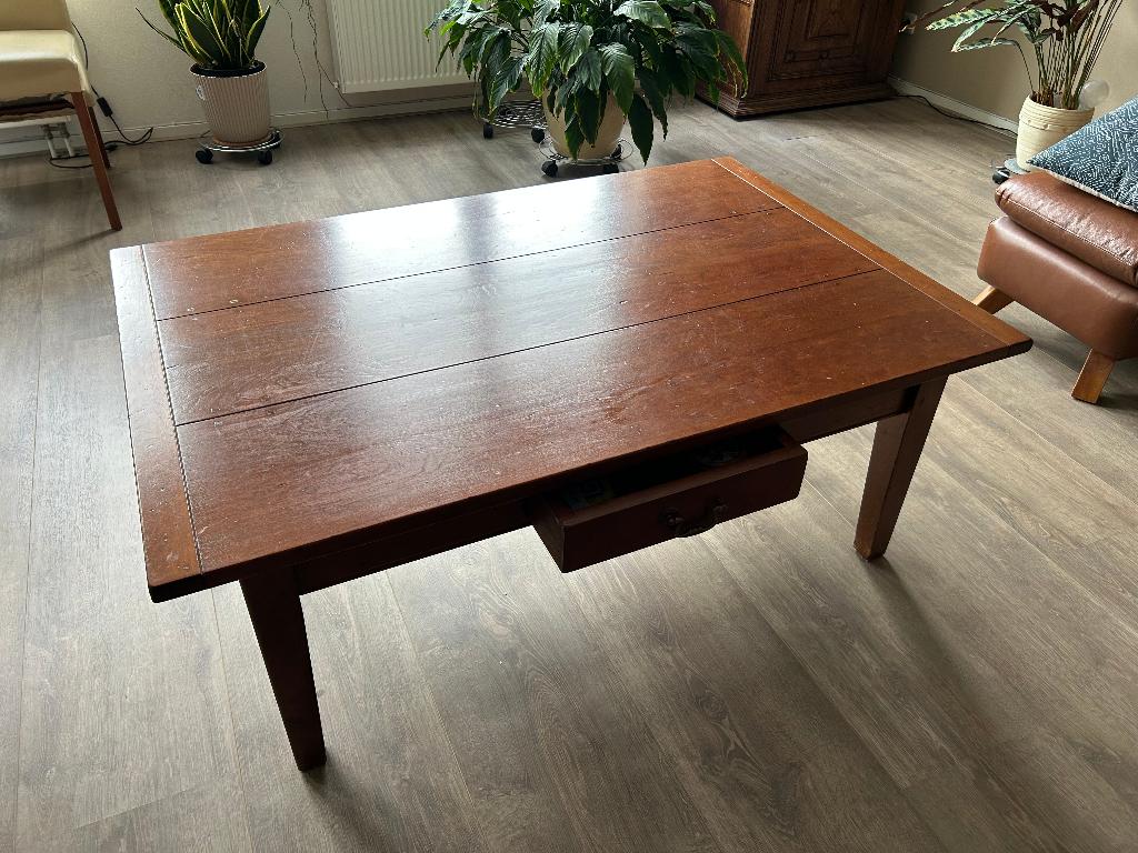 Houten salontafel, Ophalen, Gebruikt, 100 tot 150 cm, 50 tot 100 cm