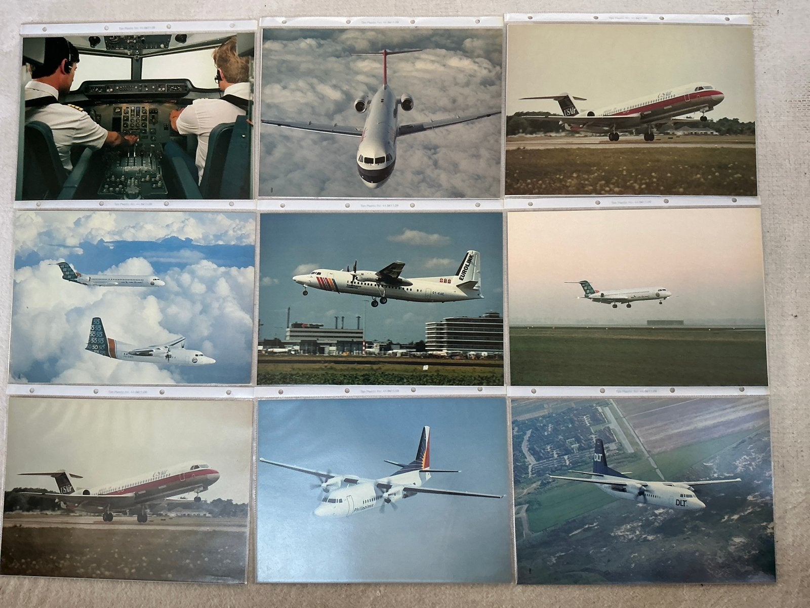 Originele PR-foto's Fokker 50 & 100 vliegtuigen (ca. 30 st.), Verzamelen, Ophalen of Verzenden, Gebruikt, Kaart, Foto of Prent