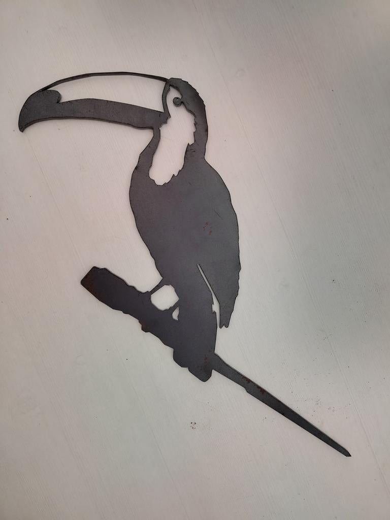 Nieuwe Metalbird Toekan - Groter Formaat Tuindecoratie, Tuin en Terras, Tuinbeelden, Ophalen of Verzenden, Nieuw, Metaal, Dierenbeeld