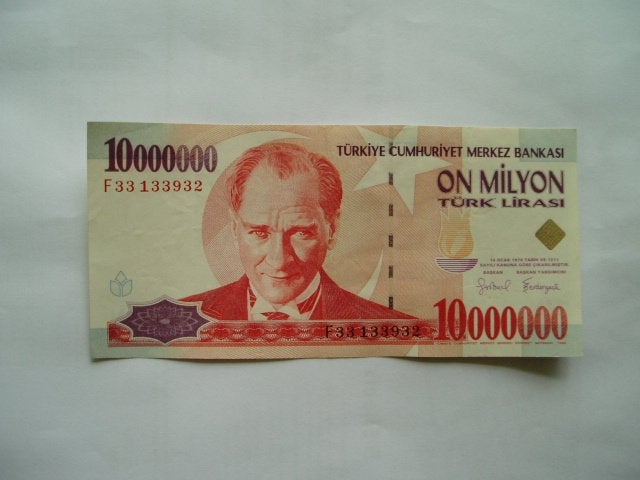 1766. Turkije, 10.000.000 lirasi 1970(1999) UNC Atatürk., Verzenden, Midden-Oosten, Los biljet