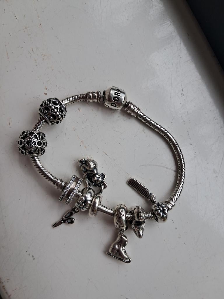 Pandora armband zilver / padorabedels, Pandora, Ophalen of Verzenden, Zo goed als nieuw, 4 bedels of meer
