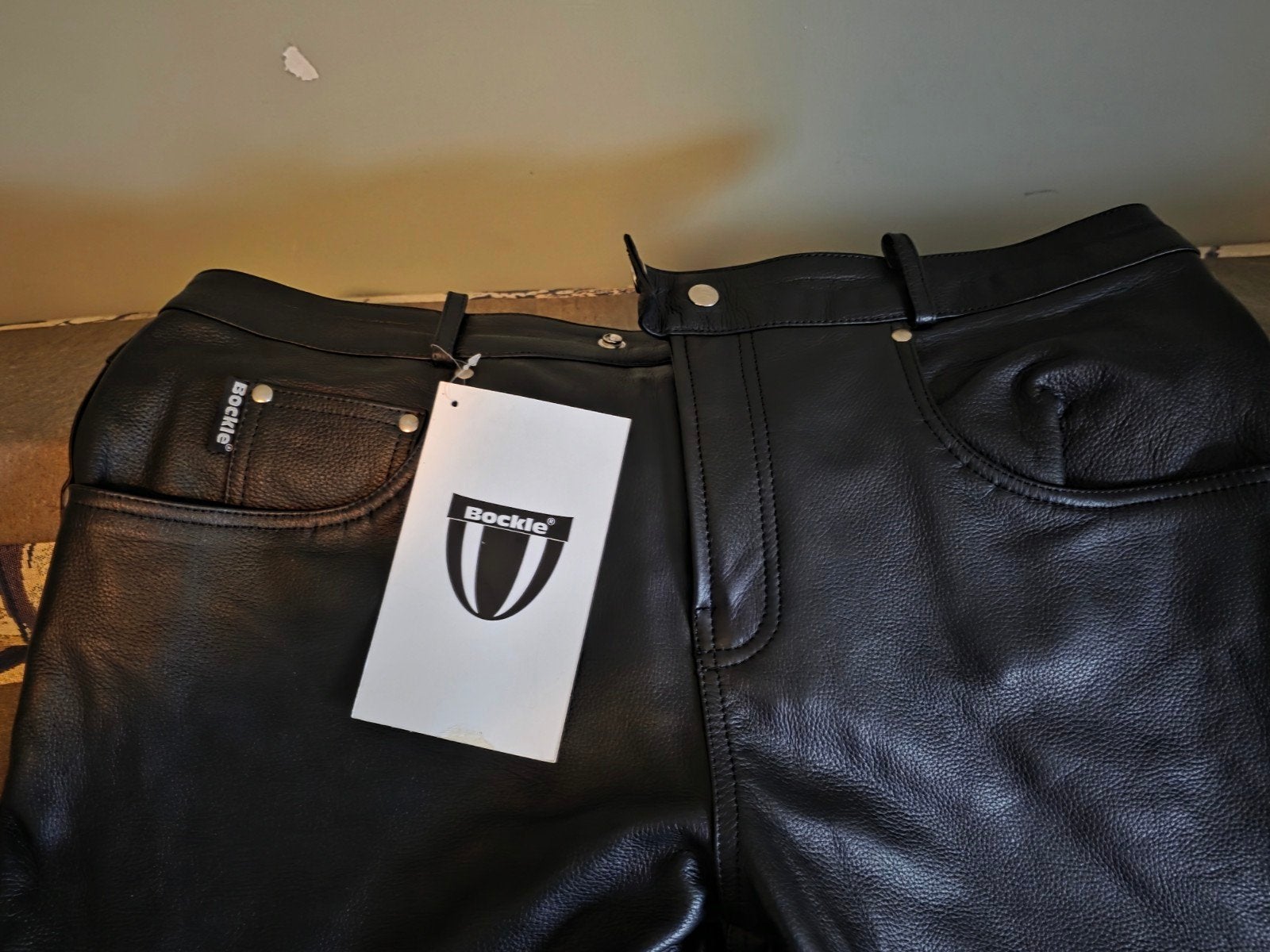 Nieuwe Bockle leren broek - Zwart, Kleding | Heren, Broeken en Pantalons, Ophalen of Verzenden, Nieuw, Zwart