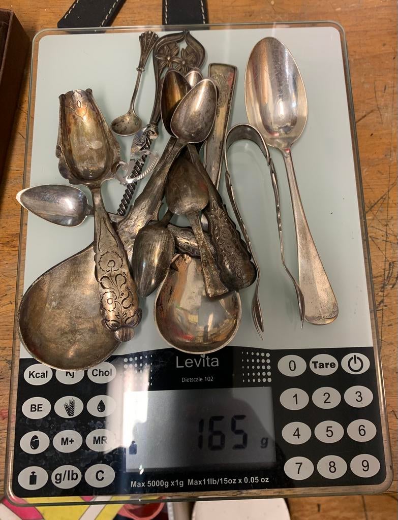 Zilveren antieke lepeltjes gemerkt met zilvermerk 165 gram., Antiek en Kunst, Ophalen of Verzenden