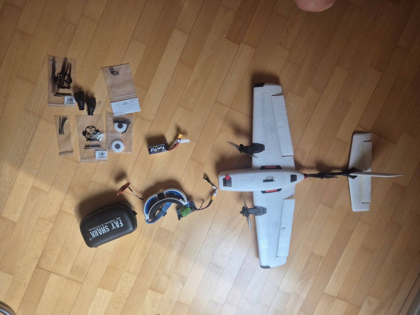 Ranger T1 VTOL FPV set met Fatshark Dominator V3, Ophalen of Verzenden, Zo goed als nieuw, Elektro, RTF (Ready to Fly)