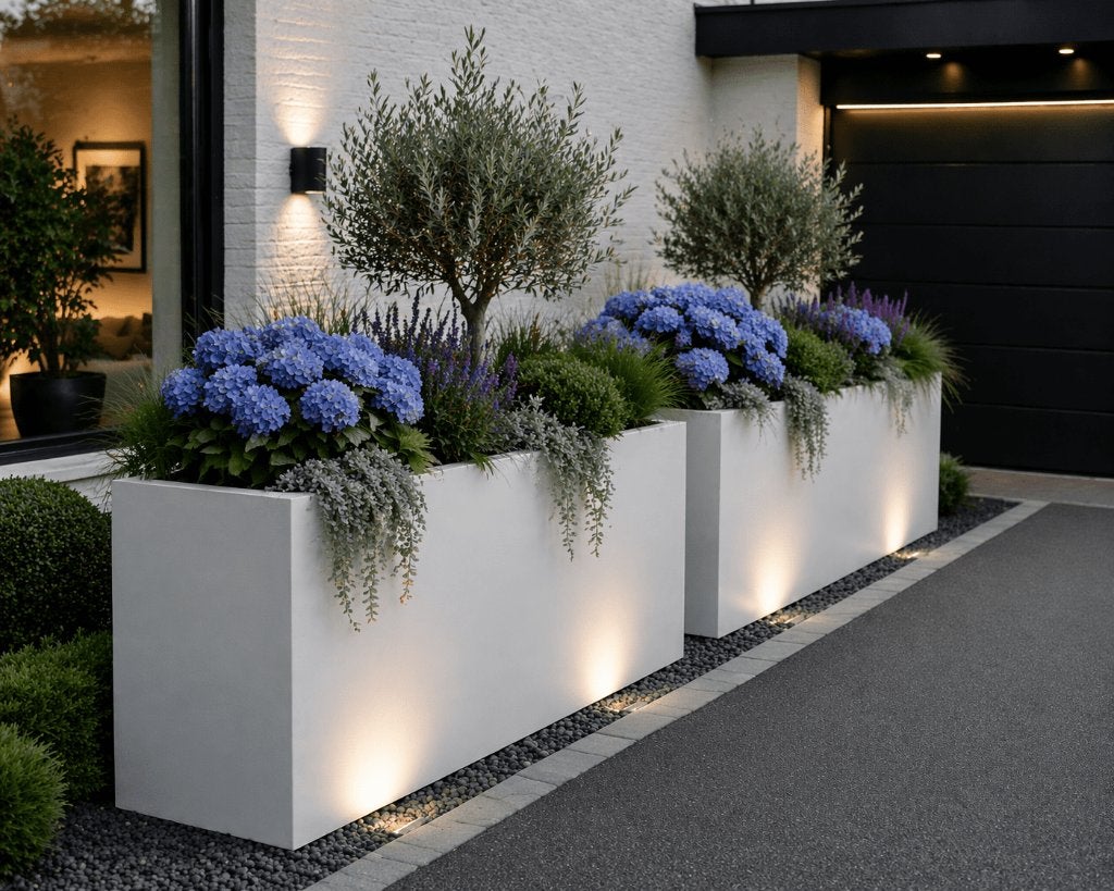 XXL plantenbakken fiberstone, Tuin en Terras, Bloembakken en Plantenbakken, Overige materialen, 100 cm of meer, Vierkant, Nieuw