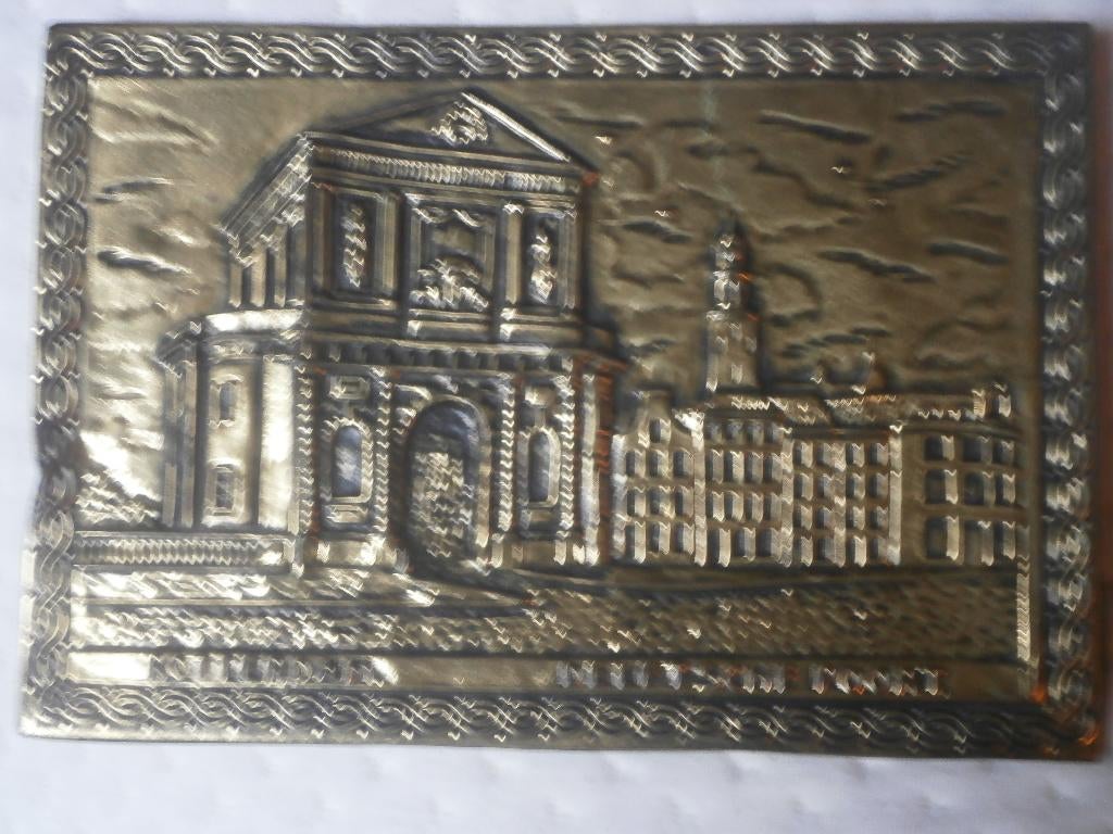 Oude Delfsepoort Rotterdam, Mooi koper wandplaatje, Antiek en Kunst, Ophalen of Verzenden