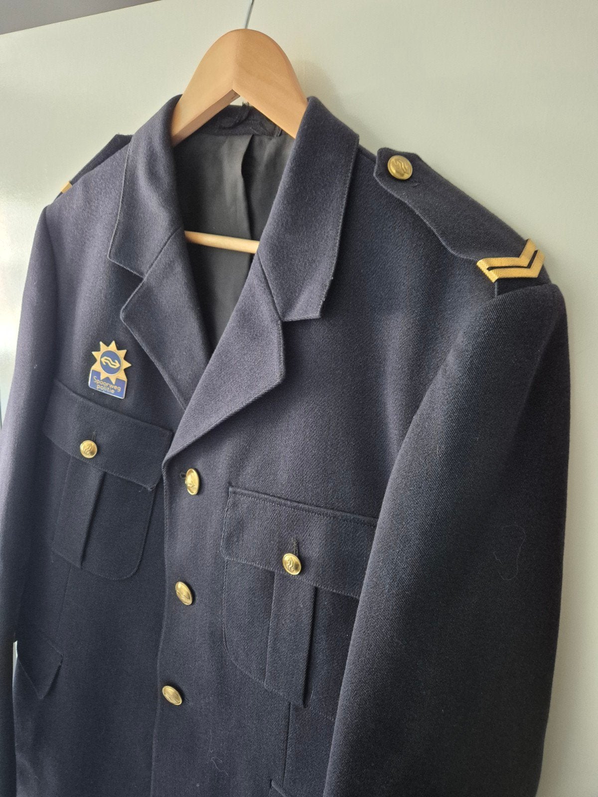 Vintage NS Spoorwegpolitie uniform jas, Ophalen of Verzenden, Overige soorten, Nederland, Overige typen