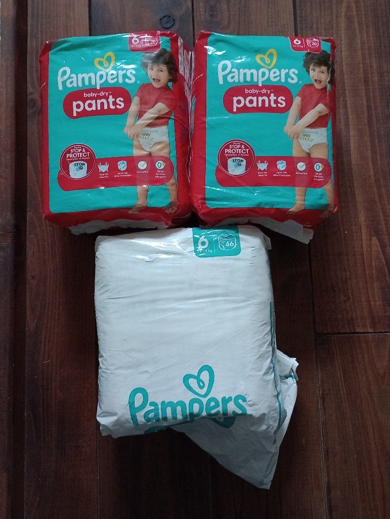 Luiers maat 6 Pampers Baby-Dry Pants maat 6 - ruim 60 stuks, Kinderen en Baby's, Badjes en Verzorging, Overige merken, Verzenden