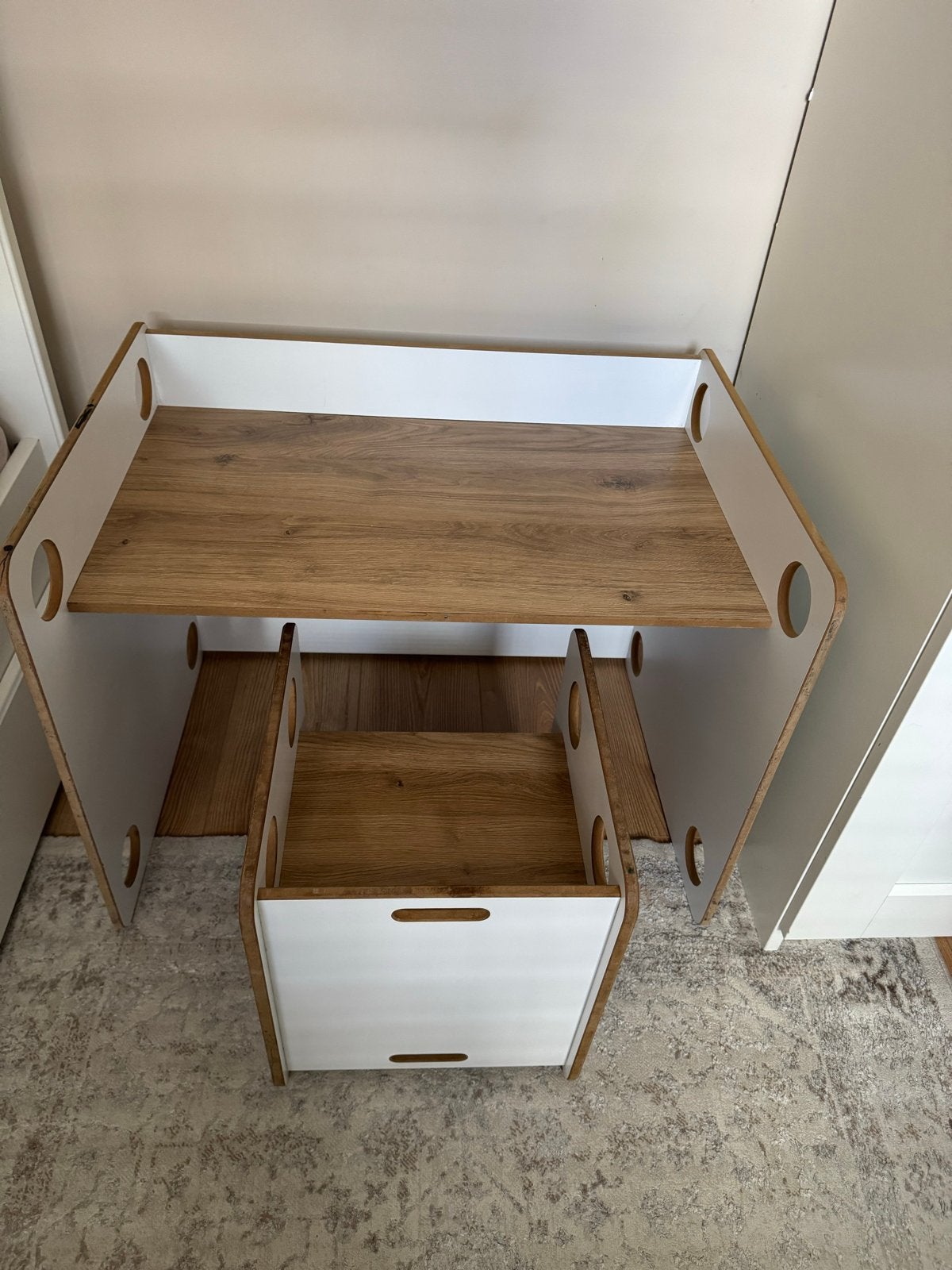 Montessori Bureau Tafel en Stoel, Ophalen, Gebruikt, Tafel(s) en Stoel(en)