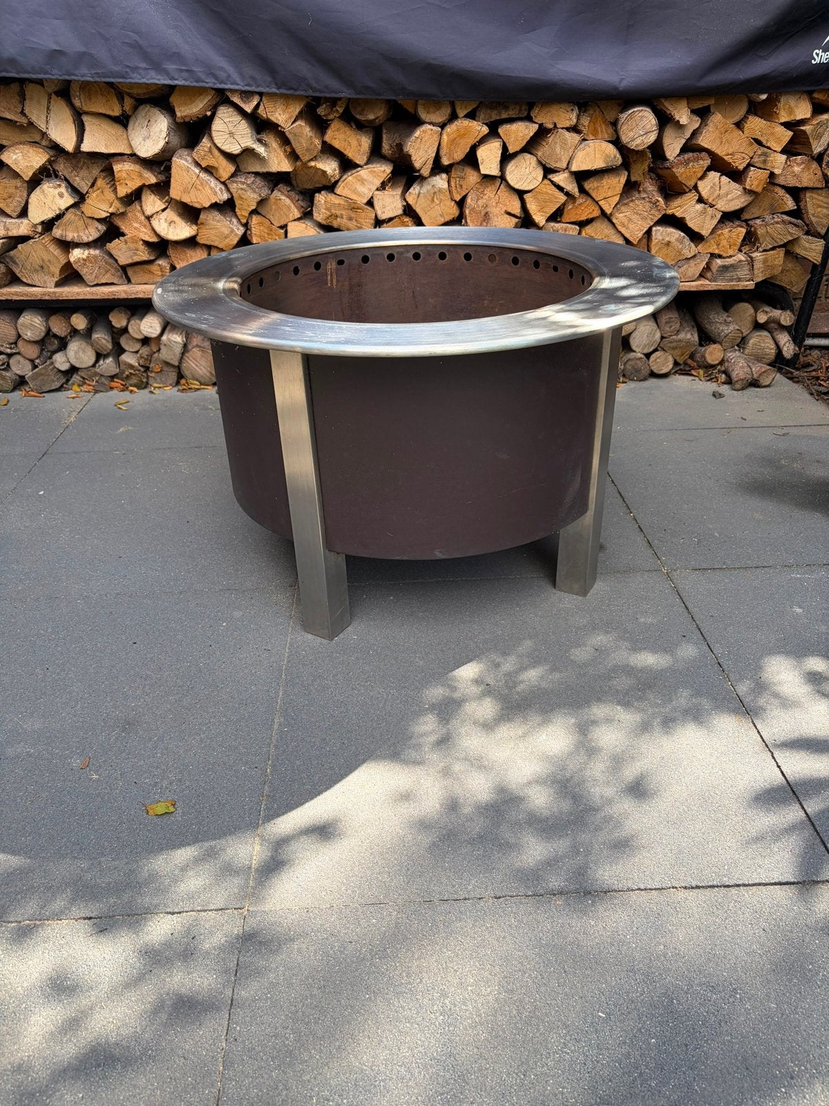 Stijlvolle vuurkorf/vuurton met vonkenscherm, Tuin en Terras, Vuurkorven, Ophalen, Gebruikt, Vuurkorf