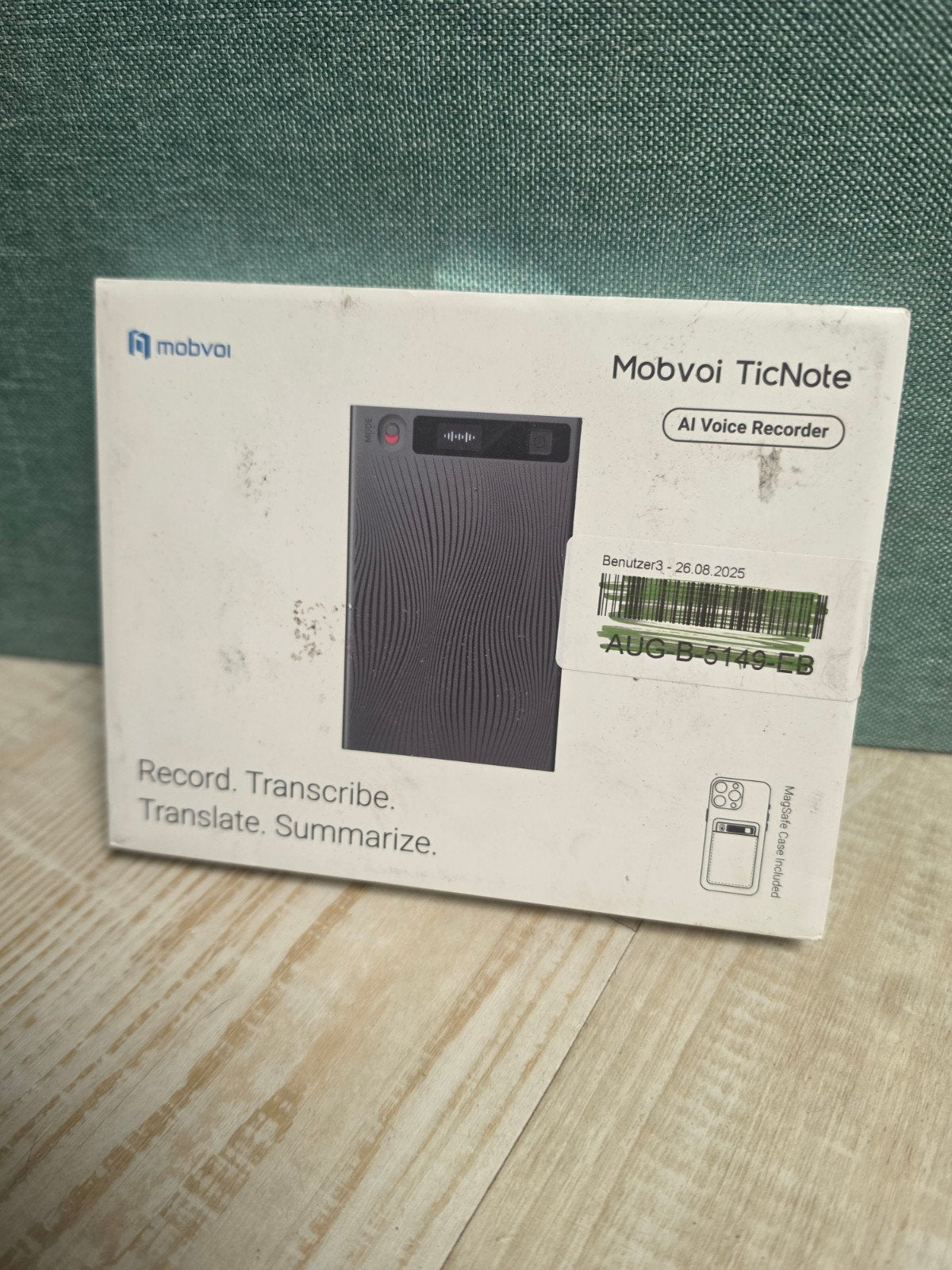 Mobvoi TicNote AI Voice Recorder - Nieuw in doos, Ophalen of Verzenden, Nieuw