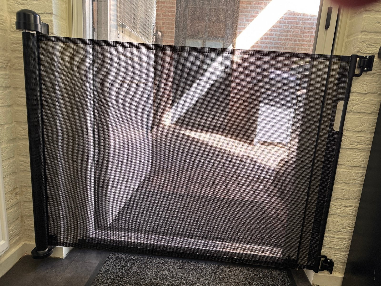 Oprolbaar zwart veiligheidshekje - standaard afmetingen, Ophalen, Overige materialen, Nieuw, Oprolhekje