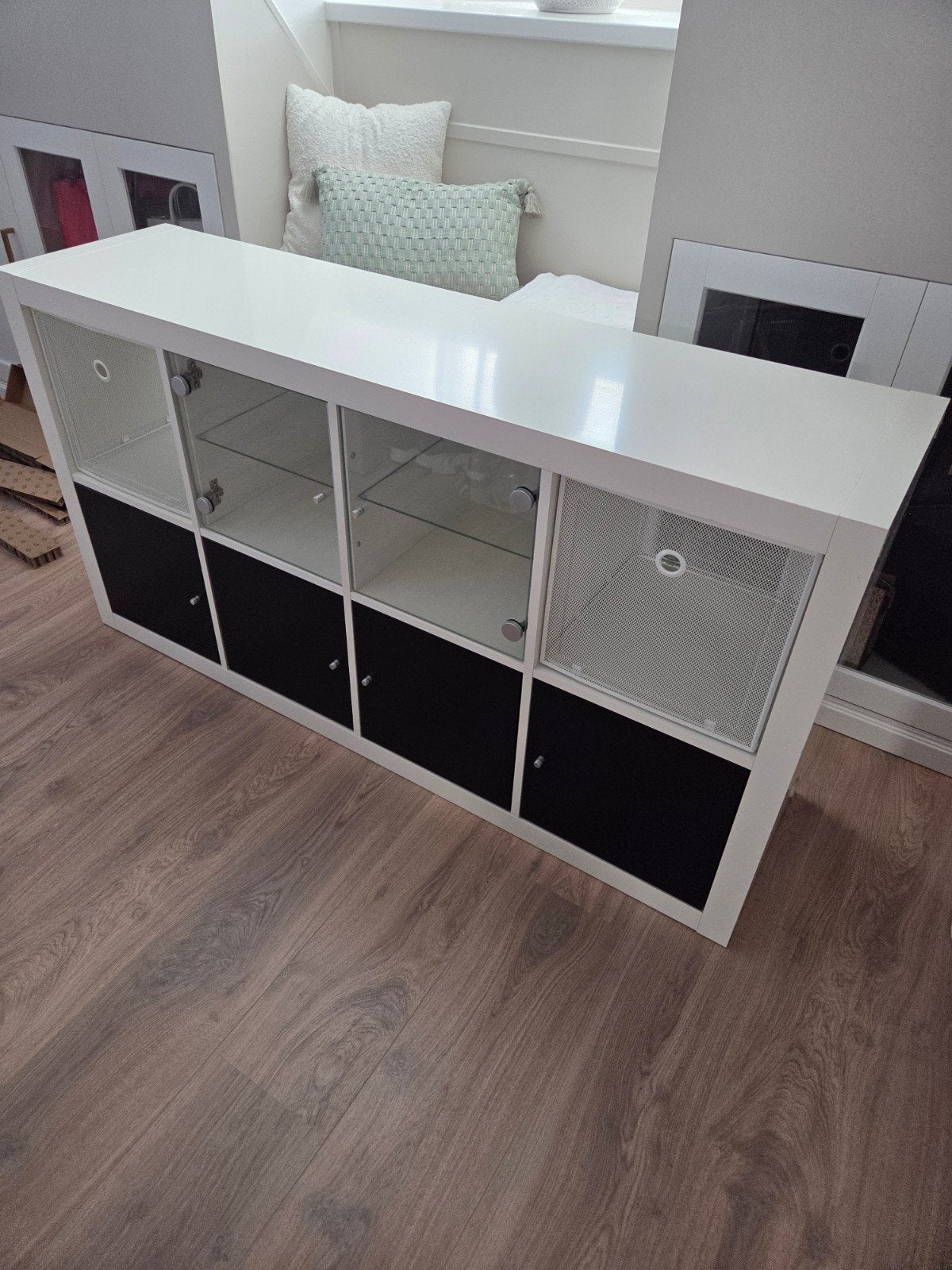 Kallax ikea kast 8 vaks met inzetdeurtjes, Ophalen, Gebruikt