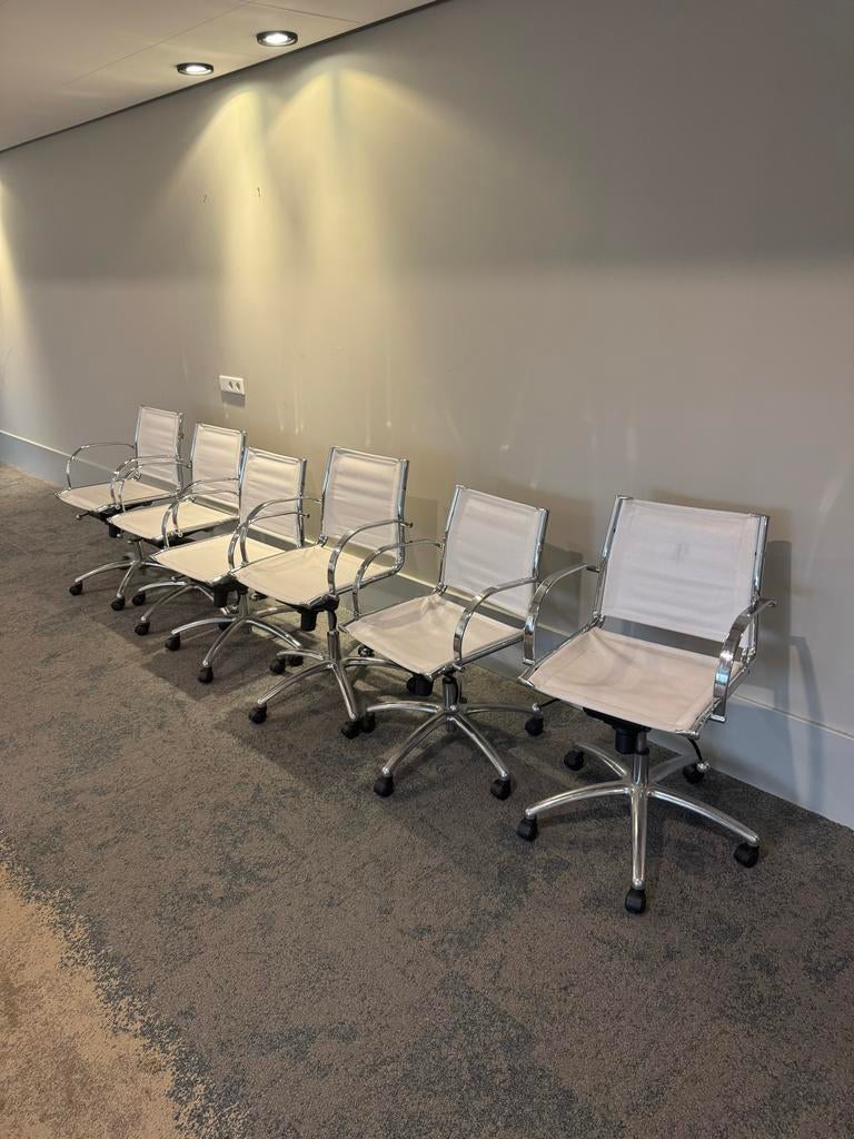 6x Sitland Ice Designer (vitra eames stijl) kantoor stoelen, Ophalen, Gebruikt, Wit, Bureaustoel