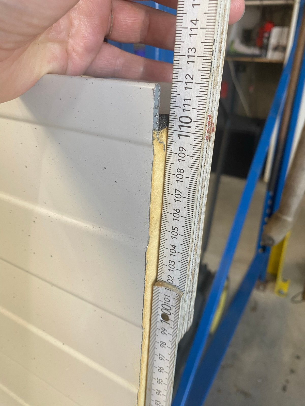 Geïsoleerde sandwichpaneel  - 5,20m lang, 112cm breed, Doe-het-zelf en Verbouw, Platen en Panelen, Ophalen, Gebruikt, Overige materialen