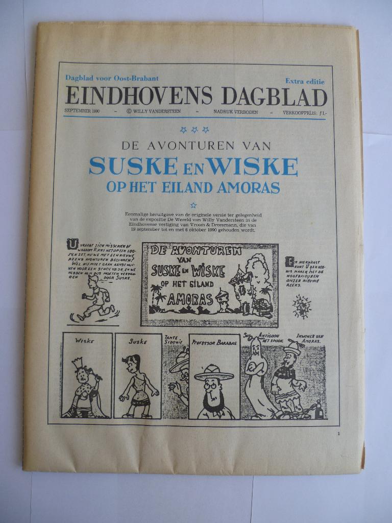S&W "OP HET EILAND AMORAS"EINDHOVENS DAGBLAD 1990, Willy Vandersteen, Eén stripboek, Ophalen of Verzenden, Zo goed als nieuw