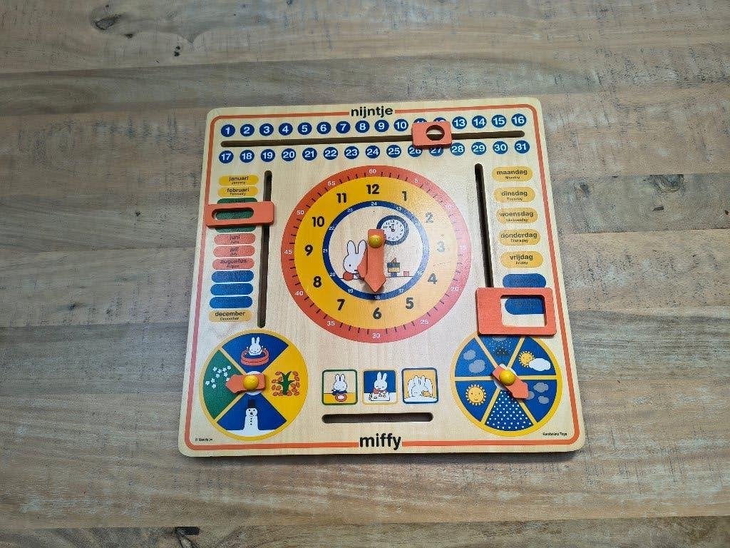 Nijntje Houten Leerklok en Kalender, Kinderen en Baby's, Speelgoed | Educatief en Creatief, Ophalen, Zo goed als nieuw