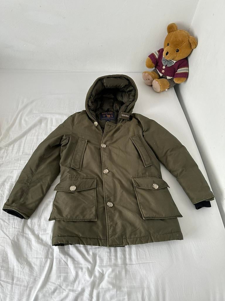 Mooie Woolrich parka jas, Kleding | Heren, Jassen | Winter, Zo goed als nieuw, Maat 46 (S) of kleiner, Groen, Ophalen of Verzenden