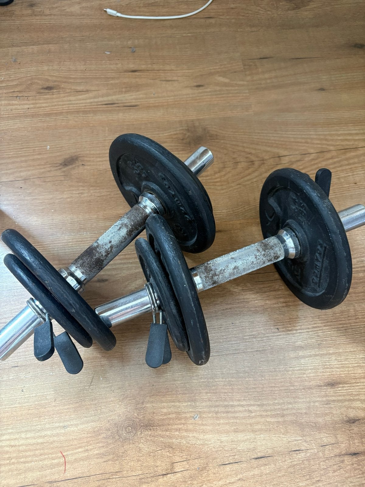 Dumbbell Halterset met Gewichten en Sluitingen, Ophalen of Verzenden, Gebruikt, Armen, Halterset