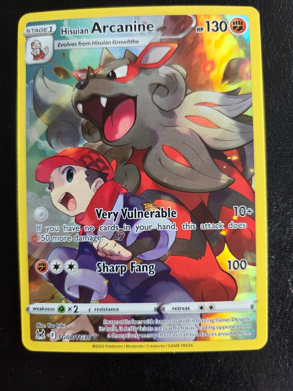 Pokémon Kaart:Hisuian Arcanine TG08/TG30 (Zo goed als nieuw), Ophalen of Verzenden, Zo goed als nieuw, Losse kaart