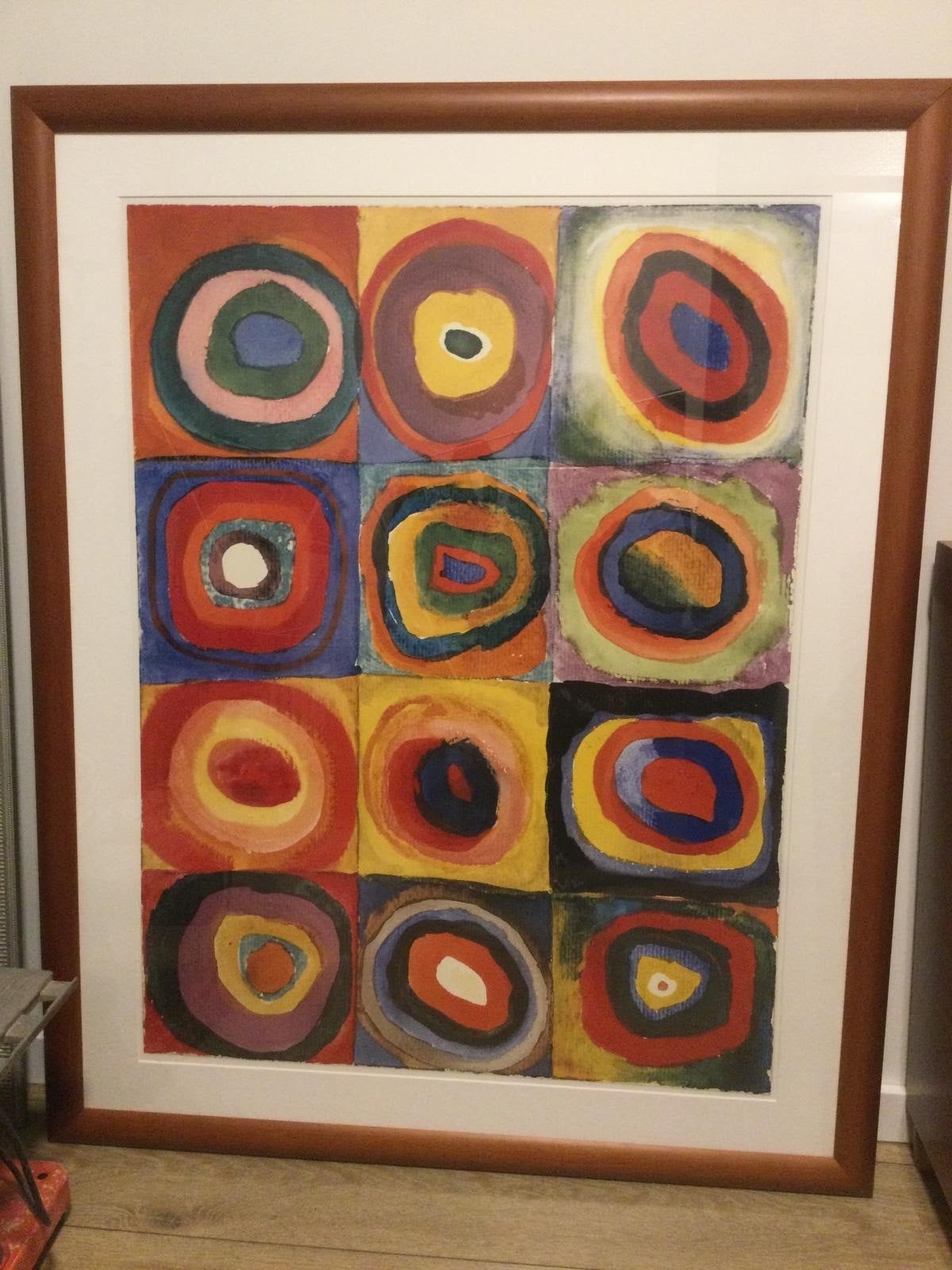 Abstracte kunstprint in stijl van Kandinsky, ingelijst, Ophalen, Abstract, Papier/karton, Achter glas