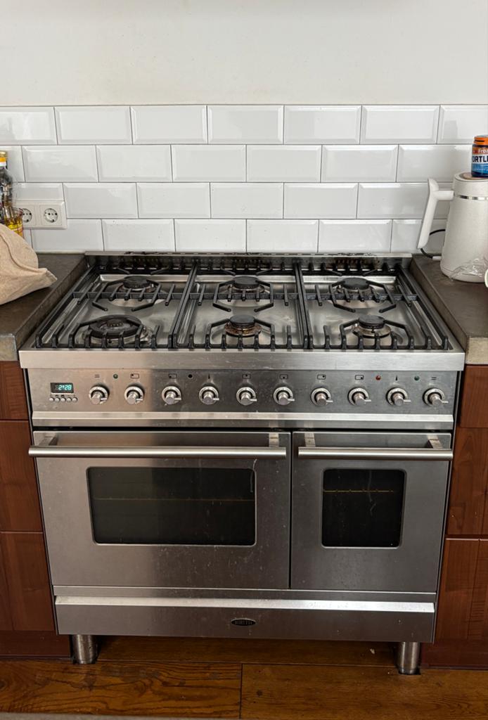Boretti Fornuis met Gasfornuis en Dubbele Oven, Ophalen, Gebruikt, 60 cm of meer, Gas