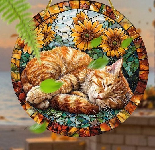 Raamhanger slapende poes, Verzenden, Meerkleurig, Nieuw, Kunststof