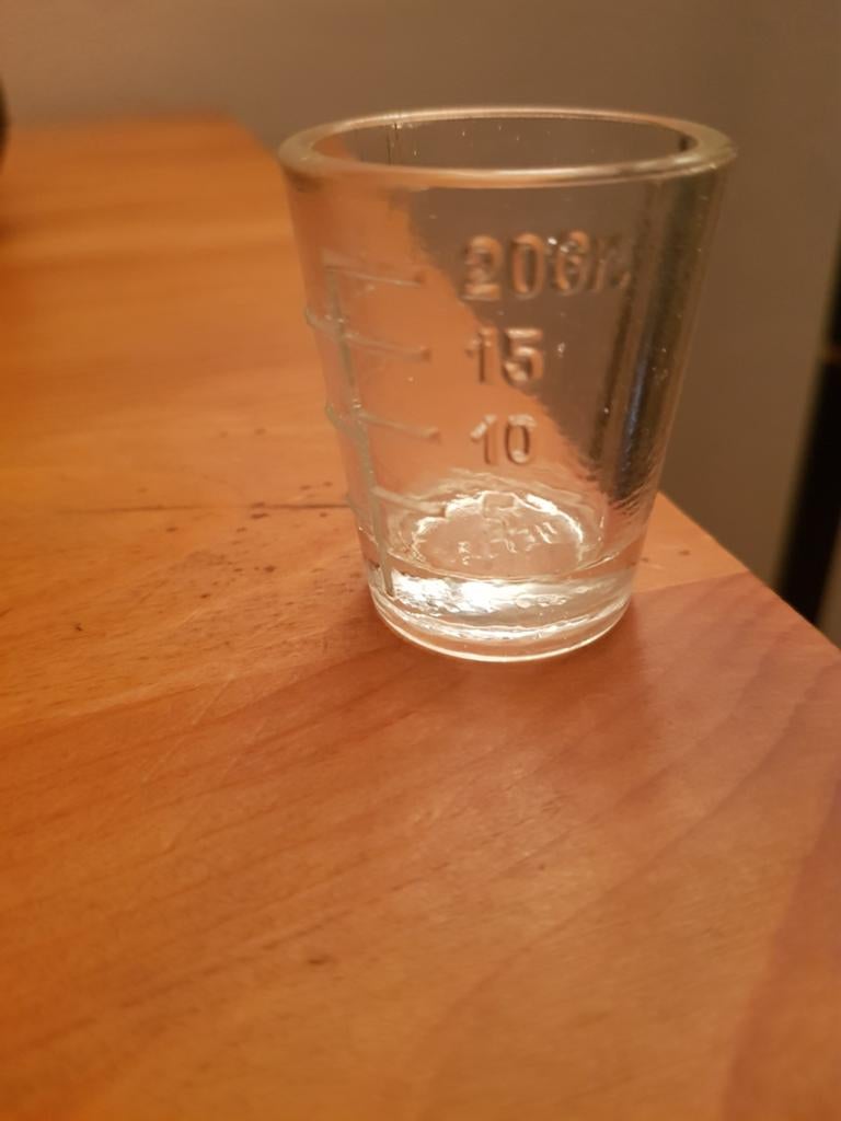 Delius oud maat glaasje amsterdam jaren 30, Ophalen of Verzenden, Gebruikt, Bierglas