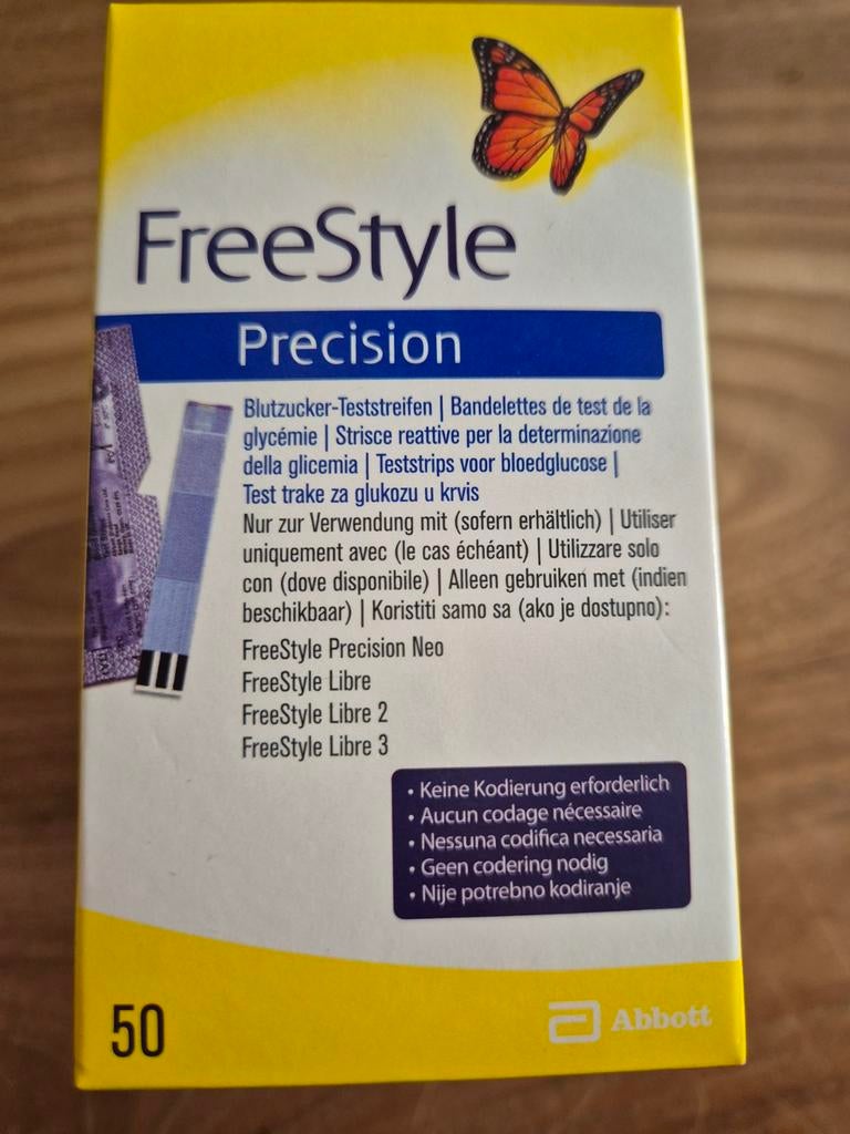 5x Abbott precision freestyle bloedglucose strips, Ophalen of Verzenden, Nieuw