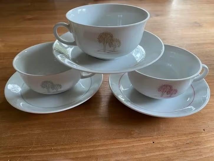 3 Kop en schotel : winterling Bavaria : van Nelle Thea time, Ophalen of Verzenden, Zo goed als nieuw, Porselein, Kop en/of schotel