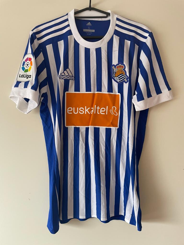 Real Sociedad Adidas Voetbalshirt Maat S 17/18 Home, Blauw, Ophalen of Verzenden, Zo goed als nieuw, Adidas