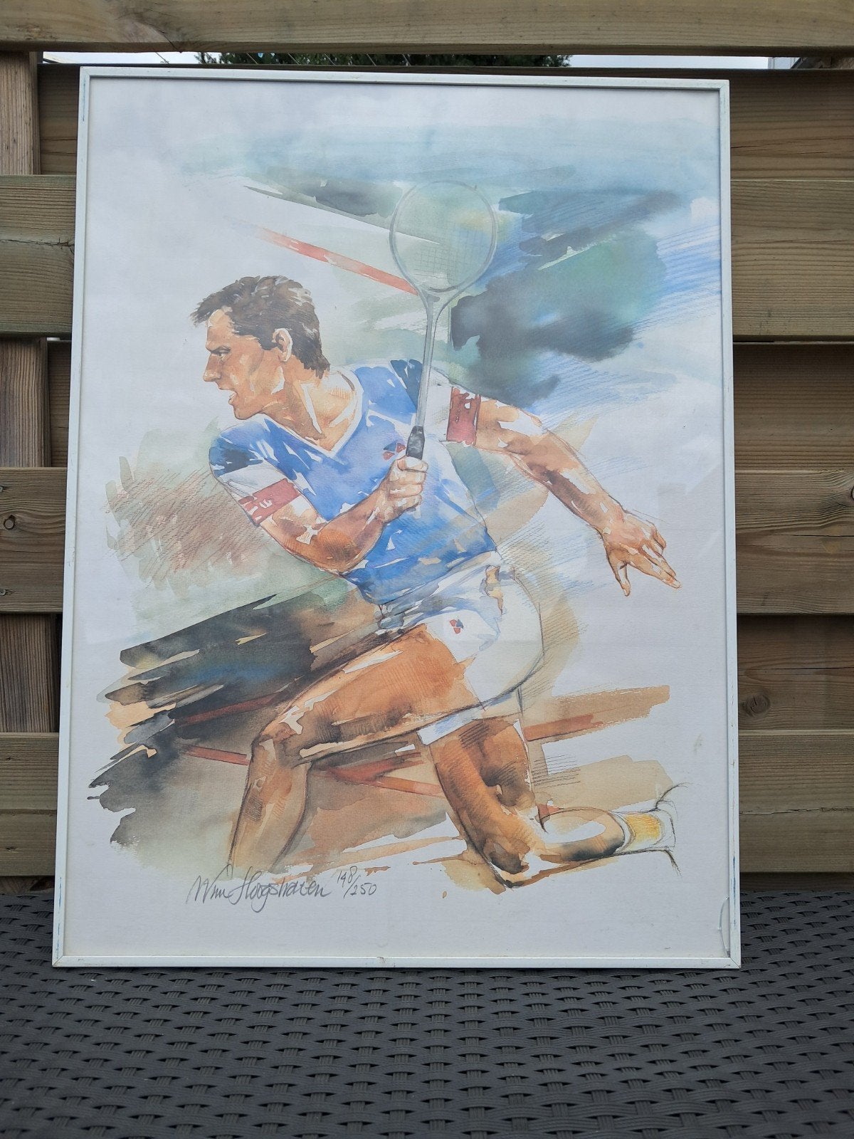 Zeefdruk "Tennis" Wim Hoogstraten, Antiek en Kunst, Kunst | Litho's en Zeefdrukken, Ophalen