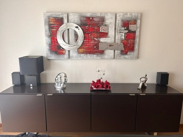 Modern Dressoir met chrome pootjes: €140,-, Huis en Inrichting, Ophalen, Kunststof, Gebruikt, 200 cm of meer