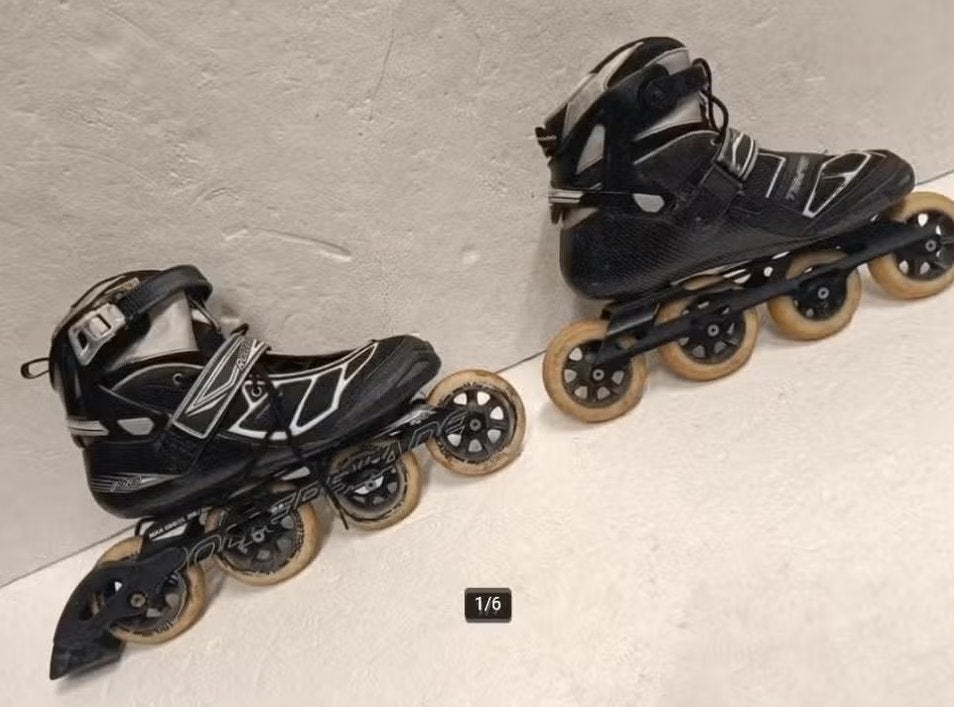 Rollerblade Tempest skates maat 45 (29,5cm) 100mm wielen, Gebruikt, Ophalen of Verzenden