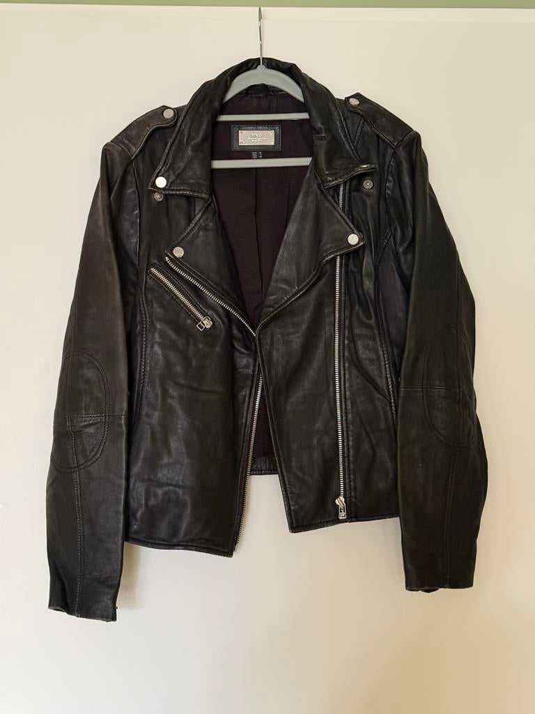 Mango leren jas, Zwart, Maat 46/48 (XL) of groter, Ophalen of Verzenden, Jasje
