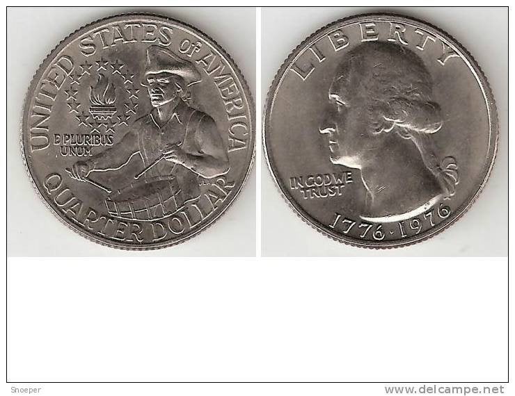 usa 1/4 dollar 1976 km 204 unc, Ophalen of Verzenden, Noord-Amerika, Losse munt