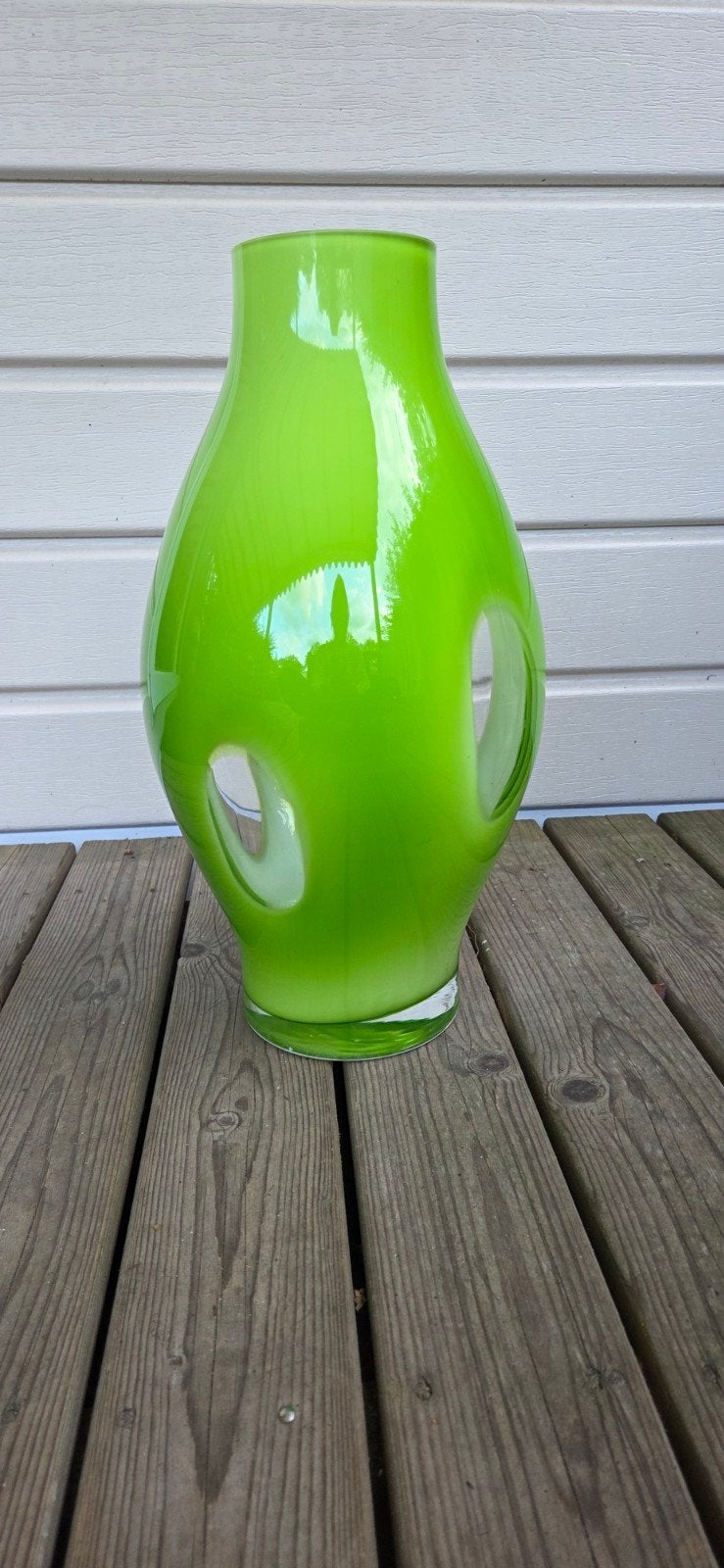 Space Age Design Vaas - Levendig Groen Glas, Antiek en Kunst, Ophalen of Verzenden