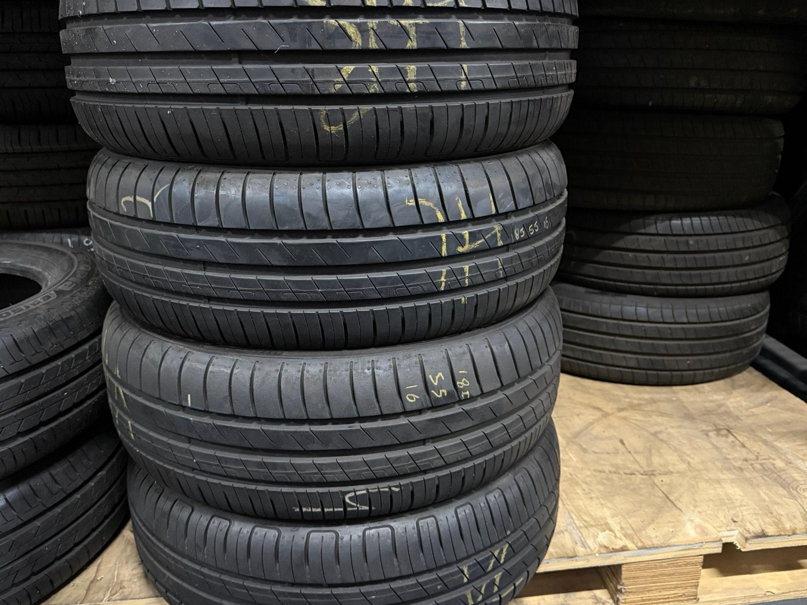 4x 185 55 16 Goodyear 7MM~, Auto-onderdelen, Banden en Velgen, Gebruikt, 16 inch, Band(en), Personenwagen