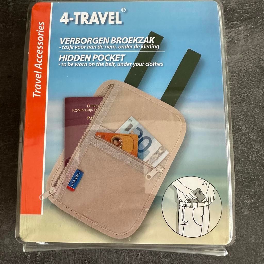 Traveler documeten tasje verborgen broekzak, Ophalen of Verzenden, Zo goed als nieuw, Zwart