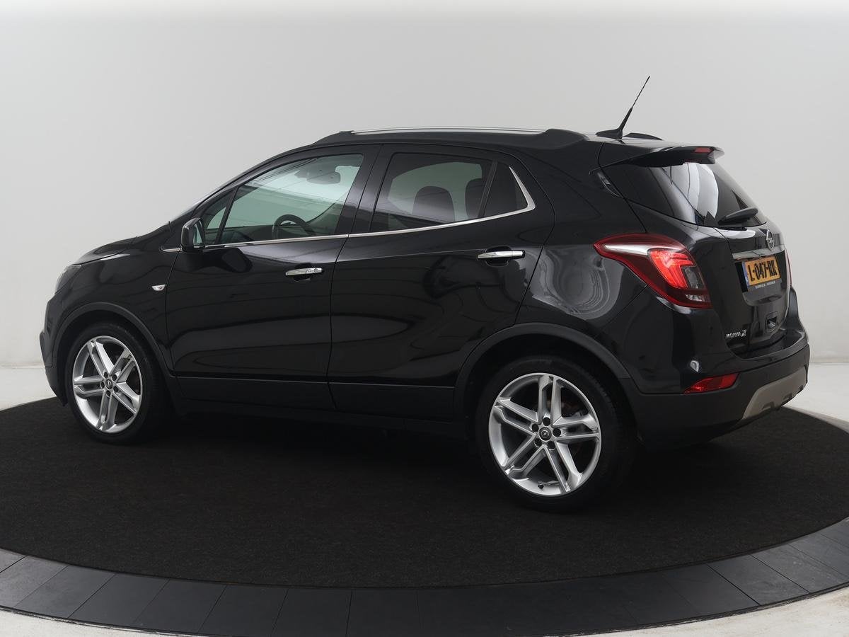 Opel Mokka X 1.4 Turbo Innovation | Panoramadak | Leder | St, Auto's, Gebruikt, Euro 6, Verwarmde buitenspiegels, Zwart