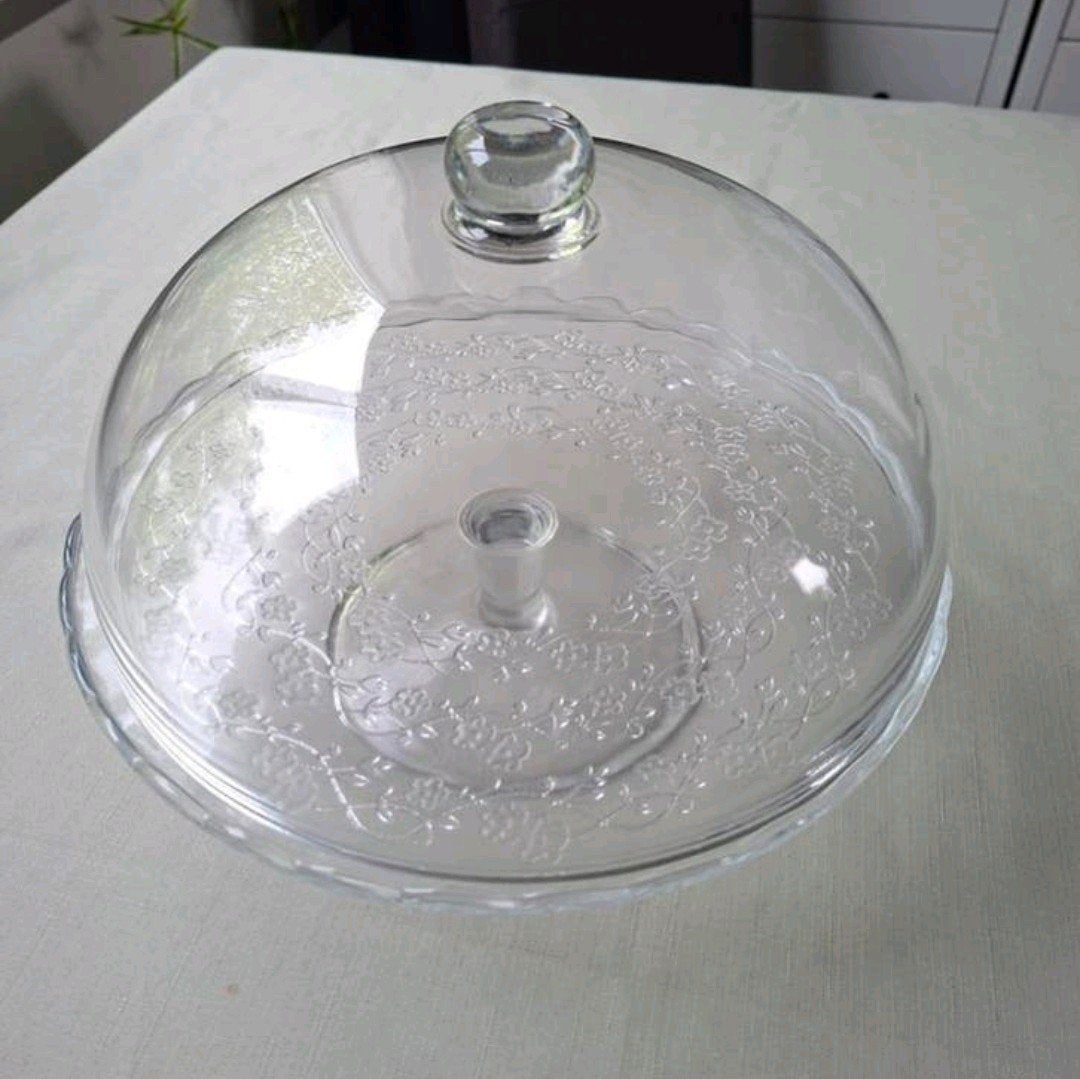Glazen taartstolp - 29cm diameter - Zo goed als nieuw, Ophalen, Zo goed als nieuw, Glas