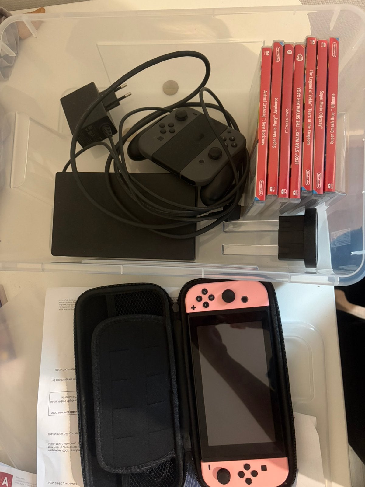 Nintendo Switch met 4 joysticks en veel spellen, Spelcomputers en Games, Ophalen, Zo goed als nieuw, Met 2 controllers, Switch Original