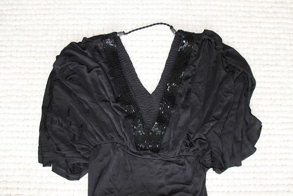 Zeer Mooie Super Star Glitter Tuniek (XS) € 25,-, Super Star, Zwart, Ophalen of Verzenden, Zo goed als nieuw
