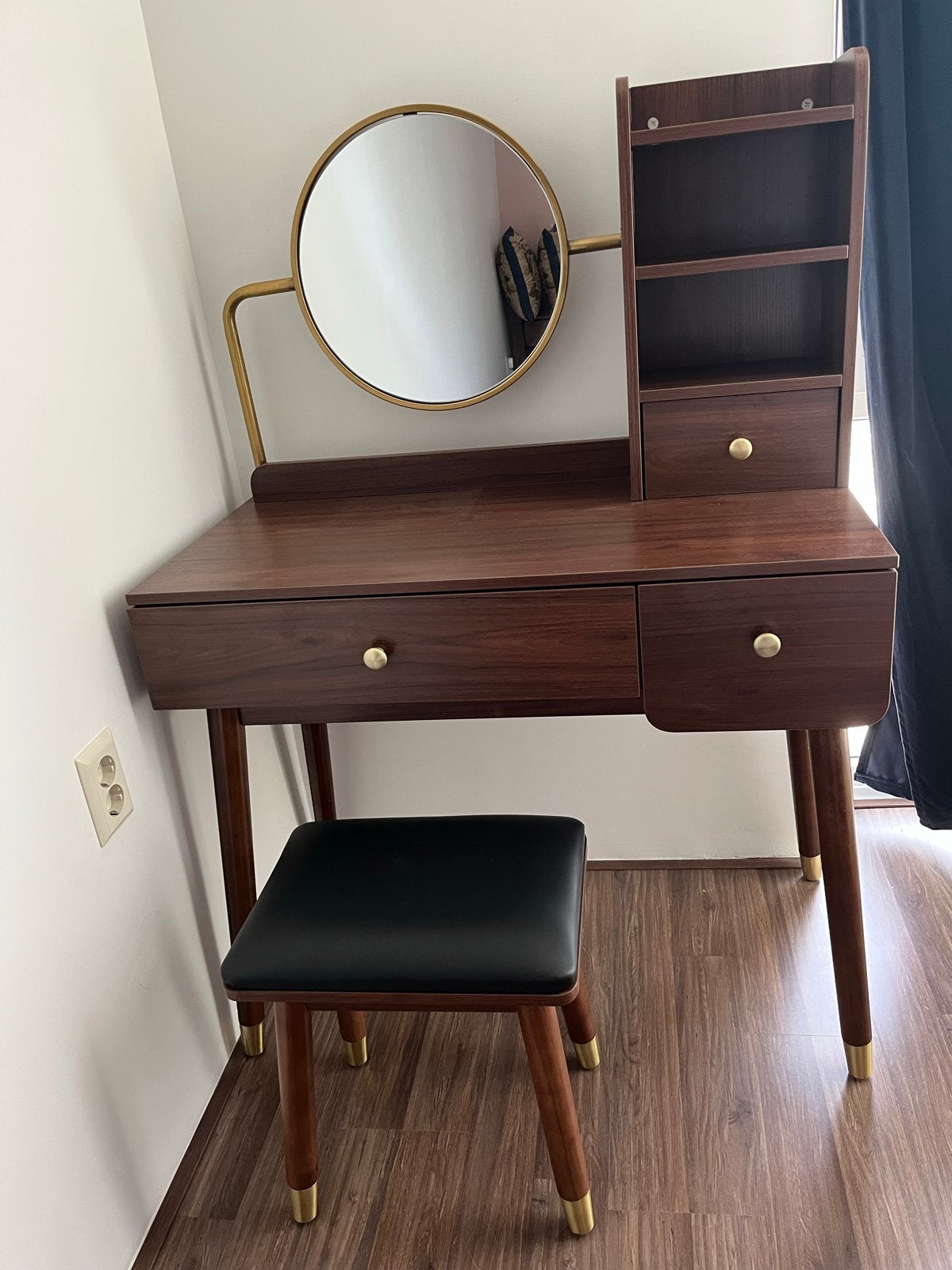 Kaptafel met spiegel en krukje - Zo goed als nieuw, Ophalen, 100 tot 150 cm, 50 tot 100 cm, Zo goed als nieuw