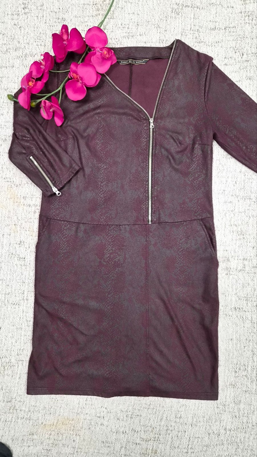 Creme de la creme bordeauxrode jurk, Kleding | Dames, Jurken, Calic, Maat 46/48 (XL) of groter, Ophalen of Verzenden, Zo goed als nieuw